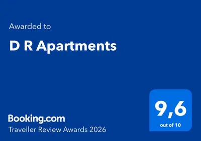 Certifikat, nagrada, logo ili neki drugi dokument izložen u objektu D R Apartments