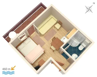 Tlocrt objekta Studio Vodice 4172e